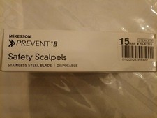 McKesson Prevent B SafetyScalpels Size15 StainlessSteel Disposable Blade Box/10 picture