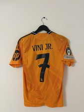adidas Real Madrid Vini Jr #7 HEAT.RDY Orange/Black Soccer Jersey Men S picture