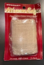 3/4 yard Zweigart 24 count linen banding in natural for Cross Stitch picture