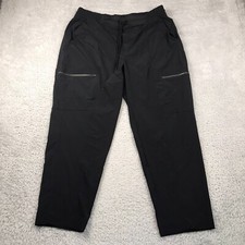 Athleta High Road Cargo Pants Womens 16 Black Pull On Drawstring Performance picture