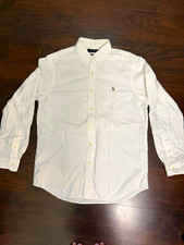 Polo Ralph Lauren Classic Fit L White Button-Down Long Sleeve Cotton Logo picture