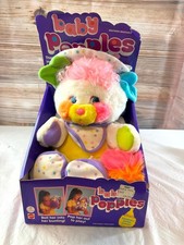 VTG 1986 Mattel Baby Bibsy Popples Plush White Stuffed 12