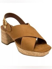 NWT $135 Aerosoles Women's Pura Open Toe Platform Sandals In Color Tan 9 picture