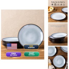 LERATIO Ceramic Plate Set of 6, 8.5 Inch Reactive Glaze Salad Plates picture
