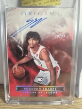 2022-23 Panini Origins Shaedon Sharpe Red RC Auto /99 RA-SSH On Card picture