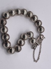 Retired Silpada Sterling Silver Bead Ball Bracelet Vintage 10mm 32 Grams picture