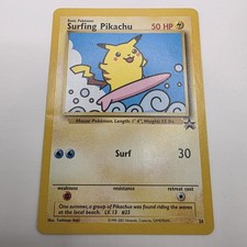 2001 Pokemon Surfing Pikachu #28 WOTC Black Star Promo Vintage LP picture