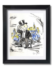 Guajardo Art Original 4x4 Expressionist Monopoly Man City Car Painting Signed picture