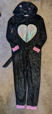Bmagical by Btween Girls Black Cat Hooded Zip-Up Costume Jumpsuit Size 8 NWOT picture