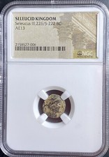 Greek Seleucid Kingdom Coin Seleucus III 226-222BC Apollo Seated NGC Genuine picture