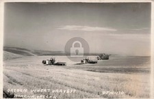 Athena Oregon Wheat Farm Harvest Tractor Farming RPPC Photo Postcard COPY picture