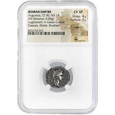 Roman Empire Augustus Denarius 27 BC AD 14 NGC Ch VF picture