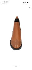 Tod's Tan Leather Wingtip Brogue Chelsea Boots Size 37.5 picture