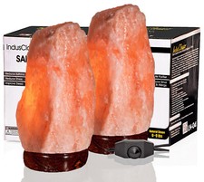 IndusClassic Natural Himalayan Crystal Salt Lamp Air Purifier 6~9 Lbs Set of 2 picture