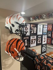 Football FULL SIZE helmet wall hanger.  3d printed PLA+, display holder, mount picture