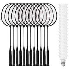 Wettarn 12 Pcs Badminton Rackets Bulk with 18 Nylon Badmintons, Shuttle Set f... picture