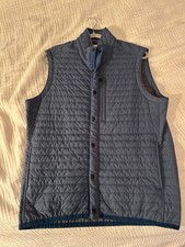 Relwen Quilted Vest Men's M Blue Gray Snap Front Zip Chest Pocket Windzip Style picture