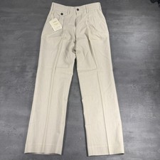 Marini Trousers Mens 36 Cream Light Beige Pleated Side Adjusters Stretch Work picture