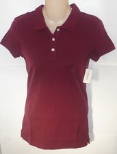 Womens AEROPOSTALE Solid Uniform 3-Placket Polo Shirt NWT #5738 picture