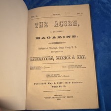 Rare 1859 The Acorn Magazine Bound 3-Issue Volume Newburgh NYPre Civil War Print picture