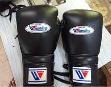 Handmade Winning Boxing Gloves - Buffalo Cowhide Leather Lace Up | Training... picture