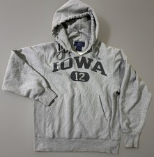 Vintage Champion Reverse Weave Sweatshirt SZ S Gray Iowa 12 Crewneck 90s Heavy picture