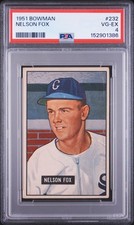 NELLIE Nelson FOX 1951 Bowman #232 Rookie RC PSA 4 VG-EX White Sox HOF picture