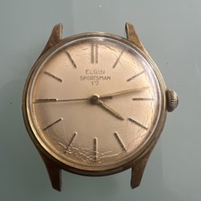 Vintage Men's Elgin Sportsman Manual Wind Watch 878 Runs Gold Plate picture