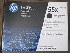 Genuine HP 55X Black Toner Dual Pack CE255XD OEM New High Yield 2-Pack picture