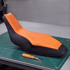 Polaris Outlaw 450 500 525 Seat Cover 2006 To 2008 Orange Black Vinyl Seat Cover picture