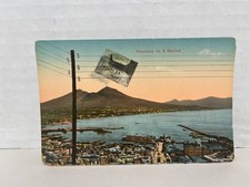 Antique Postcard Panorama da S. Martino Napoli Naples Italy Vesuvius Saluti picture