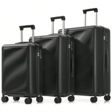 New MERAX Chic 3Pc ABS Luggage Set Spinner Wheels Travel Suitcase 20 24 28 Inch picture