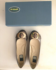 Dr. Scholl's Habit Pewter Leather Buckle Block Heel Memory Foam Pumps 7.5 W picture