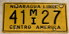 1980-1989 Nicaragua License Plate 41 MI 27 INTERNATIONAL MISSION Red Cross, NGOs picture
