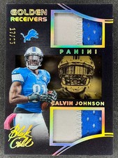2014 Panini Black Gold #REC-CJ Calvin Johnson Dual Jersey Patch Relic /25 picture