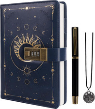 Diary with Lock, Vintage Sun Journal with Lock for Women Men, A5 Refillable picture
