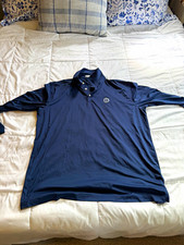 Olympia Fields Members Only Logo Peter Millar Men's XL Blue Long Sleeve Polo picture
