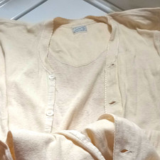 vintage 1940 1950s three season union suit men's 38 short sleeve long leg cream picture