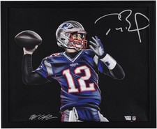Tom Brady Patriots Signed Framed 17.5