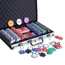 Poker Chip Set, 300 Count Chips for Texas Holdem Blackjack, Aluminum Case picture
