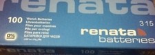 Box of 100 Renata 315 Watch Batteries SR716SW SR716SW 0% MERCURY** picture