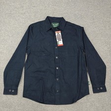 Woolrich Shirt Mens Medium Blue Cotton Chamois Long Sleeve Button Up Casual picture