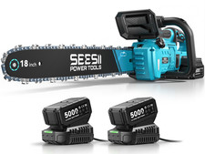 Seesii 40V Brushless 18-Inch Cordless Chainsaw Kit 2×5.0Ah Batteries&2xCharger picture