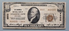 1929 Ten Dollar National Currency $10 Banknote - 8800 Atlantic City NJ #96326 picture