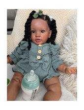 26 Inch Big Realistic Reborn Toddler Girl Doll Black Newborn Baby Dolls Afric... picture