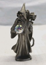 Wizard Pewter Dragon & Crystal Ball Vintage 1979 Perth Superior Models Figurine  picture