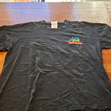 Gildan Men's XL Black Graphic Crew Neck Cotton T-Shirt Vintage 1990s picture