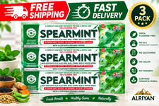 AlRIYAN Spearmint Herbal Toothpaste 7.5 oz 3 Pack Fluoride Free Organic picture