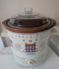 Vintage Rival Crock Pot 3150/2 Cross Stitch Cottage 3.5 Q 135-210Watts Works picture