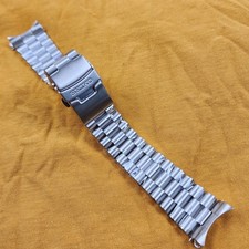 SILVER FOR SEIKO 22mm PRESIDENTIAL STAINLESS STEEL WATCH BAND BRACELET WITH LOGO picture